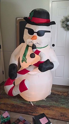 Gemmy Christmas Airblown Inflatable 6ft Saxophone Snowman #christmasinflatables