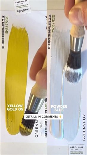 Powder Blue (Graphenstone Paints) & Yellow Gold 05 (Auro Paints)