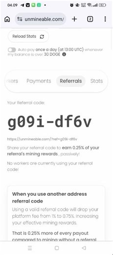 Mining Dogecoin unMineable with Referral Code