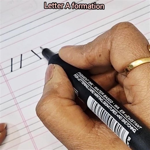 Uppercase printed letter A formation #abcd #handwritingstyles #ytshorts
