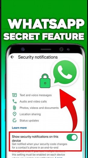 How To Enable Security Notification In WhatsApp | show secret security notifications on this mobile