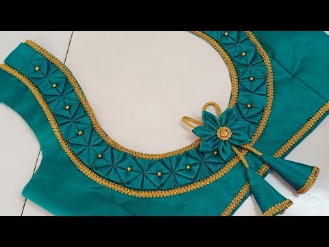 Simple and easy blouse back neck design || cutting and stitching back neck blouse design || blouse