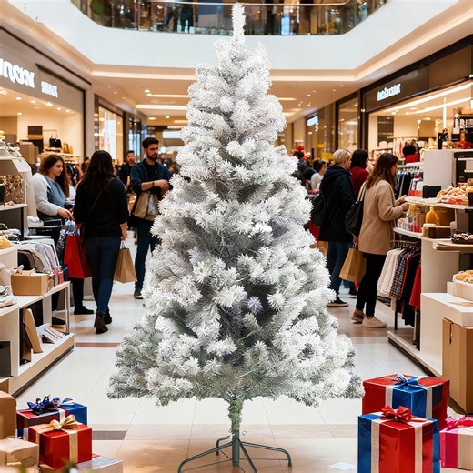 6/7ft Christmas Tree Small Artificial Pencil Tree Fake Christmas Tree with Lights Stand for Xmas Home Office Holiday Decoration