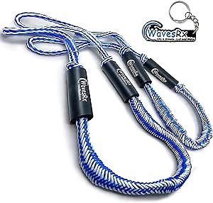 WAVESRX DockingPal - Premium Bungee Dock Line for Boats & PWC | Elastic Mooring Rope Stretches to Absorb Shocks & Prevent Damage to Your Watercraft | Safer Docking for Your Boat, Jet Ski, Pontoon