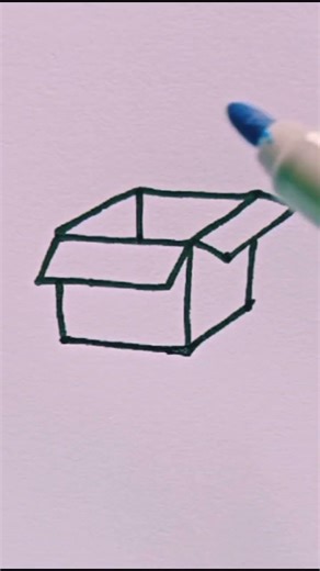How to draw a 3d box #art #draw #box