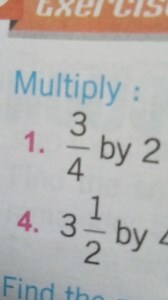 Multiply:\frac{3}{4} by 23 \dfrac{1}{2} by 4... | Filo