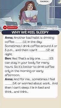 Talk About Sleep- Feeling Sleepy And Bedtime Habits | Easy English Conversation for Beginners