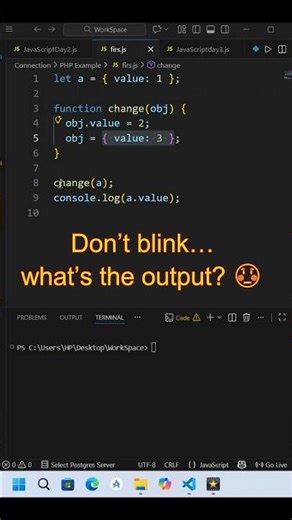 Don't Blink.......What's the Answer #coding #javascript