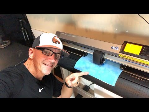 Cutting Magic Flock Rhinestone Template Material with Graphtec Vinyl Cutter | #AskMatt