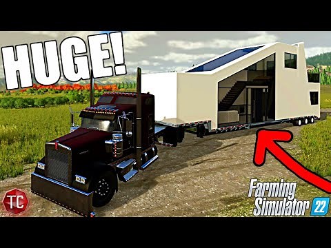 Farming Simulator 2022: MASSIVE HOUSE TRAILER with Built-In GARAGE!!