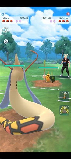 💥Milotic Shiny Vs Sirfetch'd Shiny, PVP Batalla en Pokémon Go💥 #Pokemongo #pokémon #short