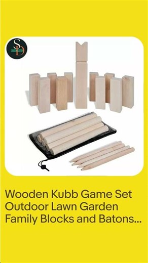 Wooden Kubb Game Set Outdoor Lawn Garden Family Blocks and Batons vidaXL