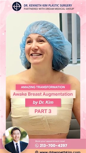 DrKennethKim on Instagram: "✨Awake plastic surgery with Dr. Kim✨ Awake breast augmentation with local anesthesia is the optimal and safer way to have this procedure. As a mom, our patient chose awake surgery to avoid the unnecessary risks and complications of general anesthesia. She was awake and at ease throughout her procedure and was amazed at how easy it was. She was all smiles as she spoke about her experience. “Why wouldn’t everyone do it this way?”💡 #AwakeSurgery #AwakePlasticSurgery #Dr