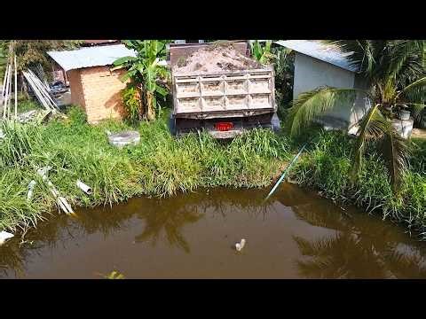 First Start New PROJECT!! Landfill Delete Useless Deep Fish Pond Use Strong Bulldozer & 5Ton Truck.