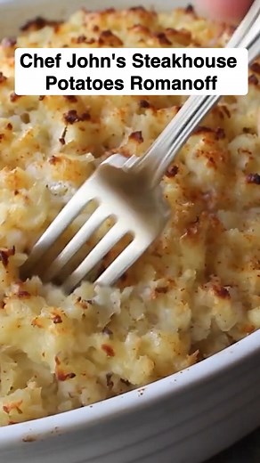When it comes to potato side dishes, Chef John's Steakhouse Potatoes Romanoff is top-tier! 🥔 Click the link in the comments for the recipe. | Allrecipes