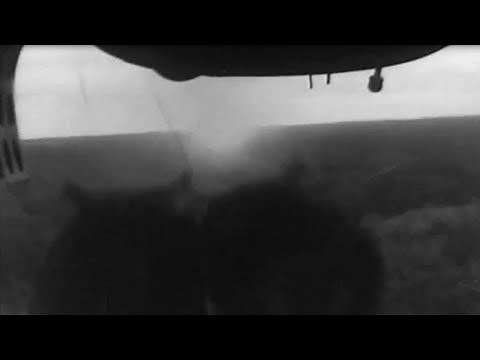B 25 Low Level Bombing Mission Belly Camera Footage Borneo WW2 Combat (Silent)