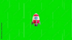 animated rocket launch with green screen