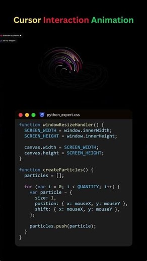 Cursor Interaction Animation: HTML5 Canvas Mouse Particles in 15 Seconds!#coding #programming #css