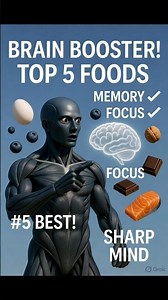 Top 5 Foods That Boost Brain Power 🧠⚡ #5 Is the Most Powerful!#BrainFood #BrainPower #MemoryBoost