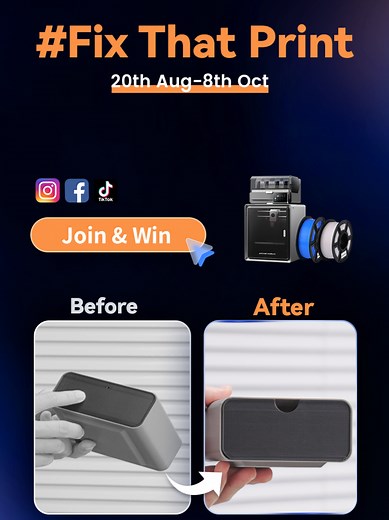 🚀 Upgrade Your 3D Prints with This Simple Trick! Tired of models that look great but aren't practical? In our latest #FixThatPrint tutorial, we show you how to use “Add Negative Part” to transform decorative prints into functional ones! 🔧 Sometimes all it takes is a little imagination—and the right technique—to turn cool models into useful tools. 🎁 SURPRISE BONUS: What's YOUR secret weapon? Share your best tip in the comments below! We'll randomly select 5 winners to each receive 2kg of filam