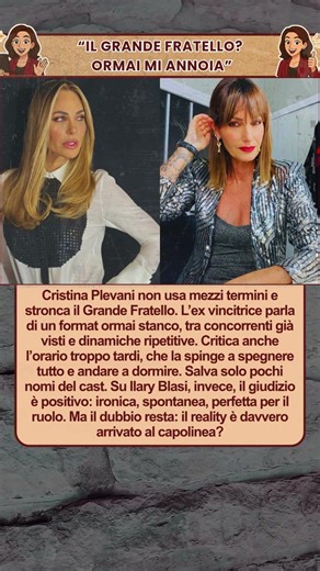 Cristina Plevani contro il GF: “Ha stancato”, critica orari e cast