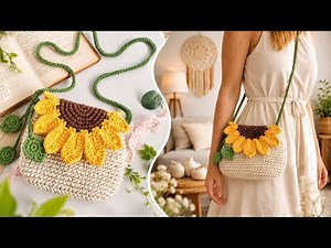 🌻 Crochet Sunflower Bag Tutorial | Cute Handmade Shoulder Bag