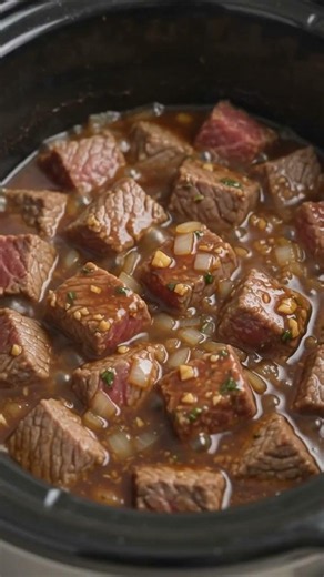 🥩 Slow Cooker Garlic Soy Beef Bites