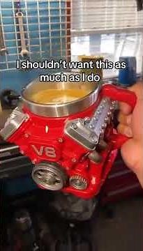 Retro Engine Coffee Mug, V8 Engines Stainless Steel Cup