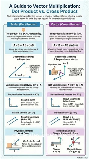Dot Product vs Cross Product Explained | Vector Multiplication Physics