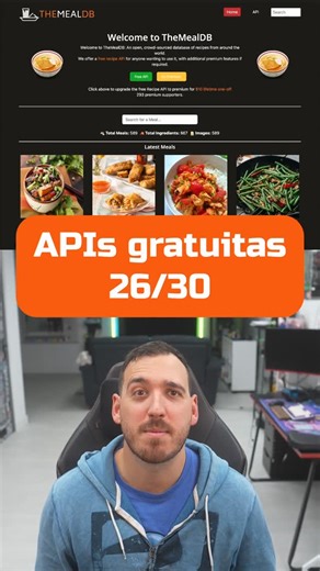 AristiDevs on Instagram: "Día 26 de 30 enseñándote APIs gratuitas para practicar programación. Recetas, ingredientes y platos de todo el mundo en una API perfecta para proyectos relacionados con comida 🍳 Aquí encontrarás: ► Recetas ► Categorías de platos ► Ingredientes Puede servirte para montar exploradores de recetas, crear buscadores por ingredientes o construir apps donde los usuarios descubran nuevos platos. #programacion #aprenderaprogramar #desarrollomobile #recetas"