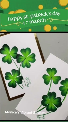 Paint a clover 🍀 in onestroke with me. Happy St patricks day #stpatricksday #clover