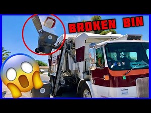 Garbage Truck SLAMS Bin SO HARD it Breaks! 😱 (Aggressive Action)