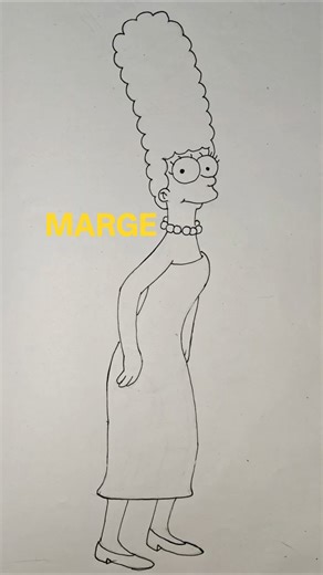 Drawing Marge Simpson #easydrawing #drawingtutorial