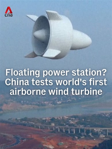 Not on land or at sea, this wind turbine hovers in the sky to capture wind for electricity generation.The world's first megawatt-class high-altitude wind power system designed for urban deployment has completed a test flight in Sichuan, China. The S2000 Stratosphere Airborne Wind Energy System (SAWES) floats 2,000 metres above ground, capturing stronger winds and sending electricity down via cables. During its test flight, it successfully connected to the power grid. #windturbine #china #chinate