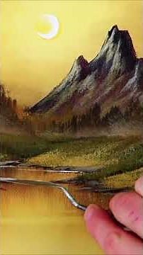 How to Paint a Mountain Lake at Sunset | Oval Brush Art #landscapeart #painting