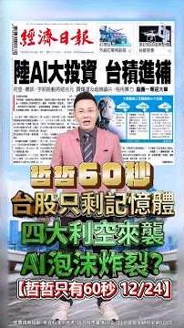 【台股只剩記憶體 四大利空來襲 AI泡沫炸裂?】2025.12.24 哲哲只有60秒#shorts