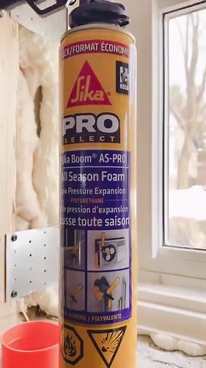 This is our go-to polyurethane foam for filling gaps/voids, air sealing and insulating around doors and windows 🛠👍 Name: Sika Boom Manufacturer: @sika_canada #contractor #constructiontools | Mike Holmes