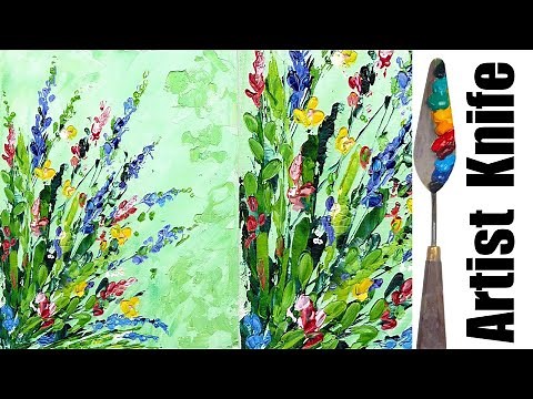 Live Stream Paint with me Abstract wildflowers Acrylic palette knife beginners |TheArtSherpa