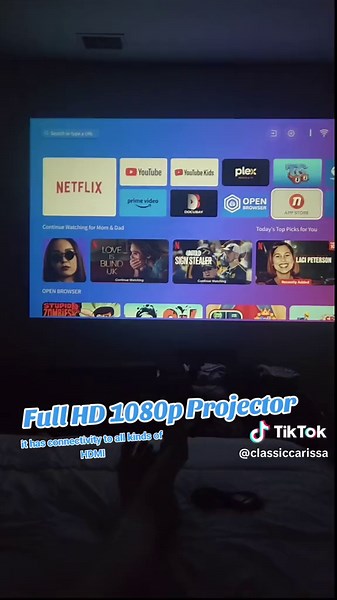 *Aurzen Eazze D1 smart projector* portable, Auto correcting Full HD 1080p projector for indoors or outdoors with Dolby sound, wifi and Bluetooth connectivity. connect your hdmi devices as well. Netflix officially licensed #AurzenD1 #creatorsearchinsights #bedroomprojector #projector #projectors #techtok #techobsessed #dealhunters