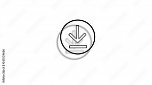 Press download button stylish 4k video. Icon of start download files ftp pressed down mouse clickfootage on transparent alpha channel