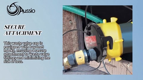 (1-Pack, Black T1020-1 Waste Valve Cap with Bayonet Hook 3" with Capped 3/4" GHT RV Sewer Cap