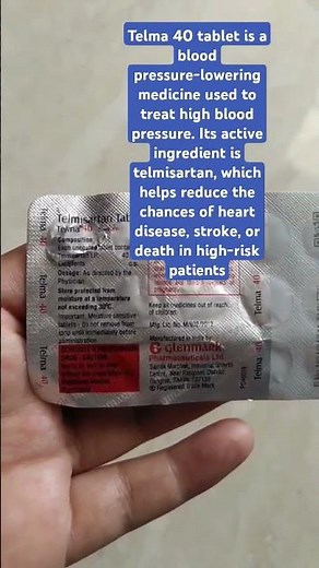 Telma 40 tablet is used to treat high blood pressure and heart failure.