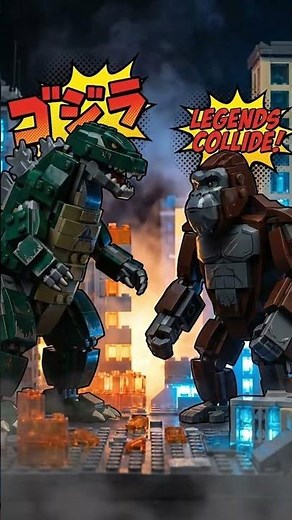 Godzilla vs Kong… but LEGO 🧱🔥