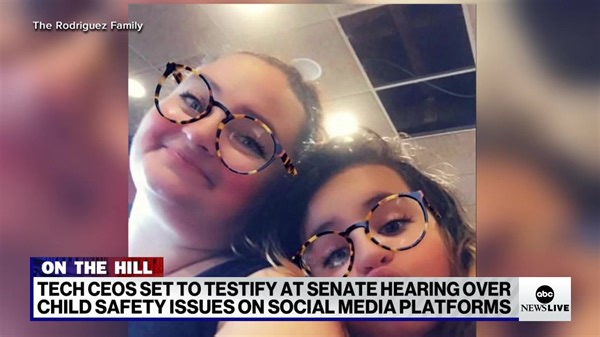 Five tech CEO's are set to testify on Capitol Hill over child safety issues on social media platforms. ABC News' Selina Wang reports. | ABC News Live