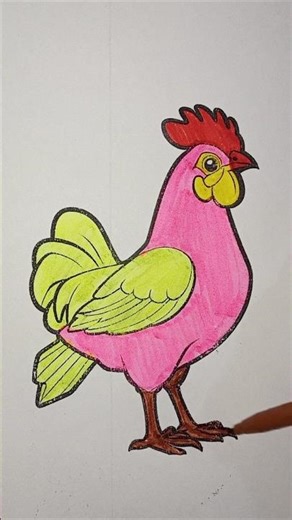 How to Draw a Cute Chicken Step by Step | Easy Chicken Drawing for Kids