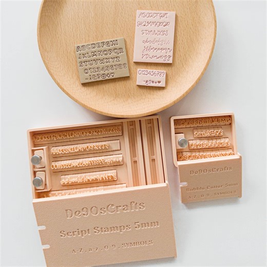 Tiniest 5mm Alphabet Stamp Set | Bubble or Script | Polymer Clay Letters - Etsy