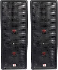 Rockville RSG12.2 Dual 12" Passive DJ/Pro Audio PA Speaker, 2000W Peak/1000W RMS, 3-Way 8-Ohm, MDF Enclosure, Steel Grille, for DJs, Bands & Live Events, 2-Piece