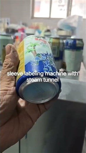Sleeve Labeling Machine with Steam Tunnel for Beer Cans.