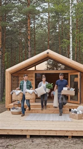 I Built a Luxury Cabin in the Forest… But It’s INFLATABLE 🤯 #usa #timelapse #usashorts #shorts