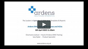 Ardens New Starter Training - New Starter Training Webinar - Nurses and HCAs (Ardens for EMIS Web)